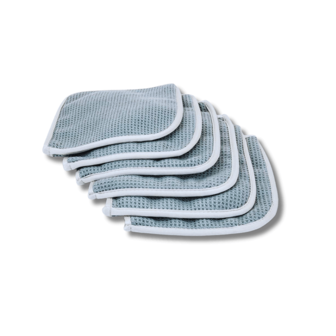 Microfiber Waffle Window and Mirror Quad Fold Towe