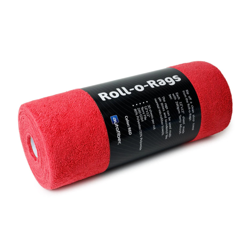 Microfiber Towels on a Roll 12'x12' - 30/roll RED