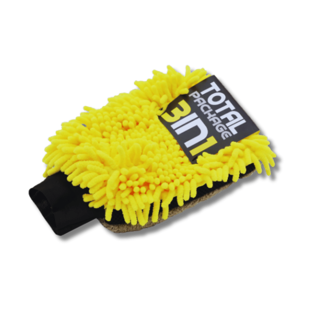 Dual-Faced Micro Long Nap Mitt Grey/yellow