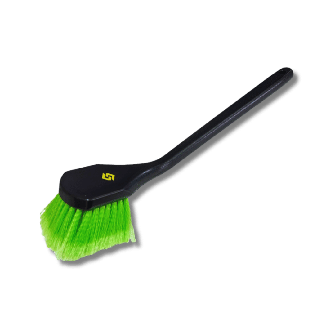Long Curve Creme Handle Green Brush